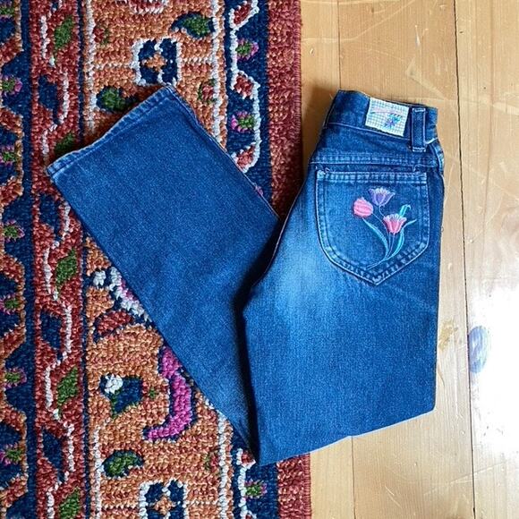 Vintage Other - Embroidered Jeans Vintage Girls